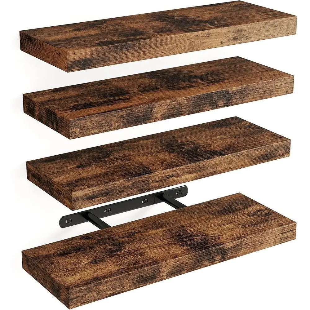 Solid Wood Solid Wooden Floating Shelves Wall Mounted Storage Rack Wall Mounted Bookshelf Floating Design Book Shelf    Home Decor Supply | Online Retail | ShoreShopper.com