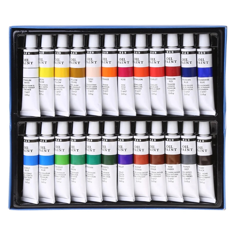 24 Colors Professional Oil Painting Paint Drawing Pigment 12ml Tubes Set Artist Art Supplies for Beginner QXNF    Home Decor Supply | Online Retail | ShoreShopper.com