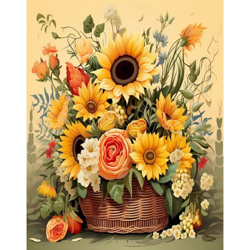 GATYZTORY Paint By Number yellow Flower Landscape Oil Painting On Canvas Floral Handmade Modern Diy Unique Gift    Home Decor Supply | Online Retail | ShoreShopper.com