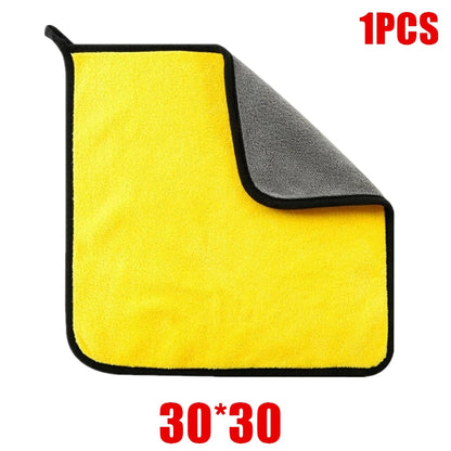 1/2/6pcs Microfiber Cleaning Towel Thicken Soft Drying Cloth Car Body Washing Towels Double Layer Clean Rags Car Accessories    Home Decor Supply | Online Retail | ShoreShopper.com