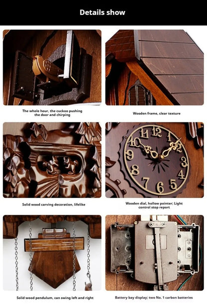 Antique Classic Solid Wood Hand-carved Cuckoo Wall Clock, Children's Music, Hour Announcement Swinging Creative Clock    Home Decor Supply | Online Retail | ShoreShopper.com
