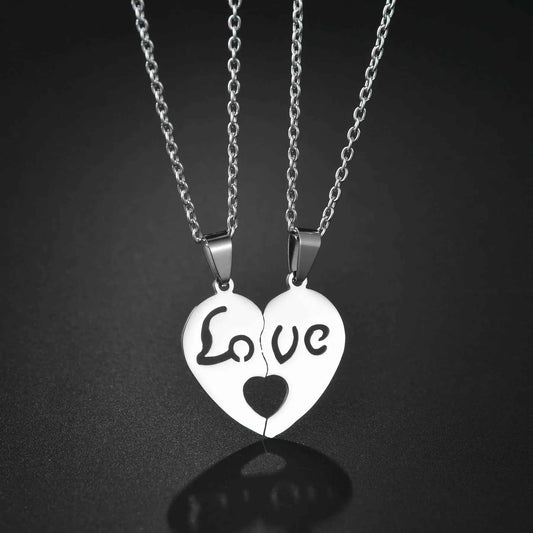 Fashion Best Friends Honey Love Couple Pendant Necklace 2 Pcs/ Set Broken Heart BFF Good Friends Friendship Jewelry Gift