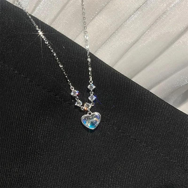Fashion Fairy Pink Crystal Bow Knot Pendant Necklaces Y2K Girls Sweet Rhinestone Heart Clavicle Chain Women Jewelry Gifts    Home Decor Supply | Online Retail | ShoreShopper.com