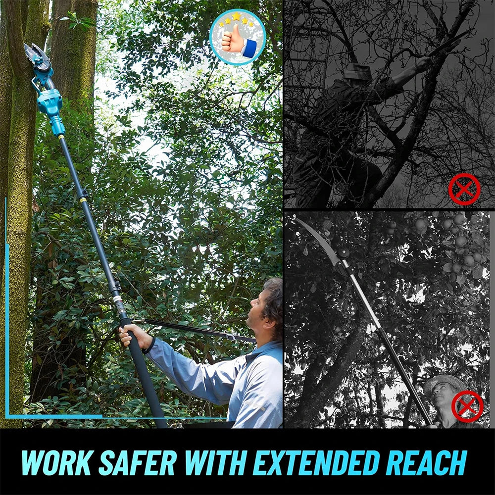 Seesii 6'' Brushless Electric Chainsaw 2 IN 1 Tree Trimming Branch Pruner Cutting Power Tools - ShoreCo.Shop