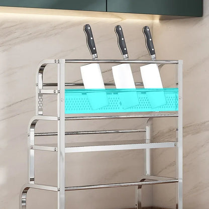 Stainless Steel Kitchen Storage Shelf Seasoning Jar Spice Storage Rack Chopsticks Knife Shelf Bar Organizer Kitchen Supplies    Home Decor Supply | Online Retail | ShoreShopper.com