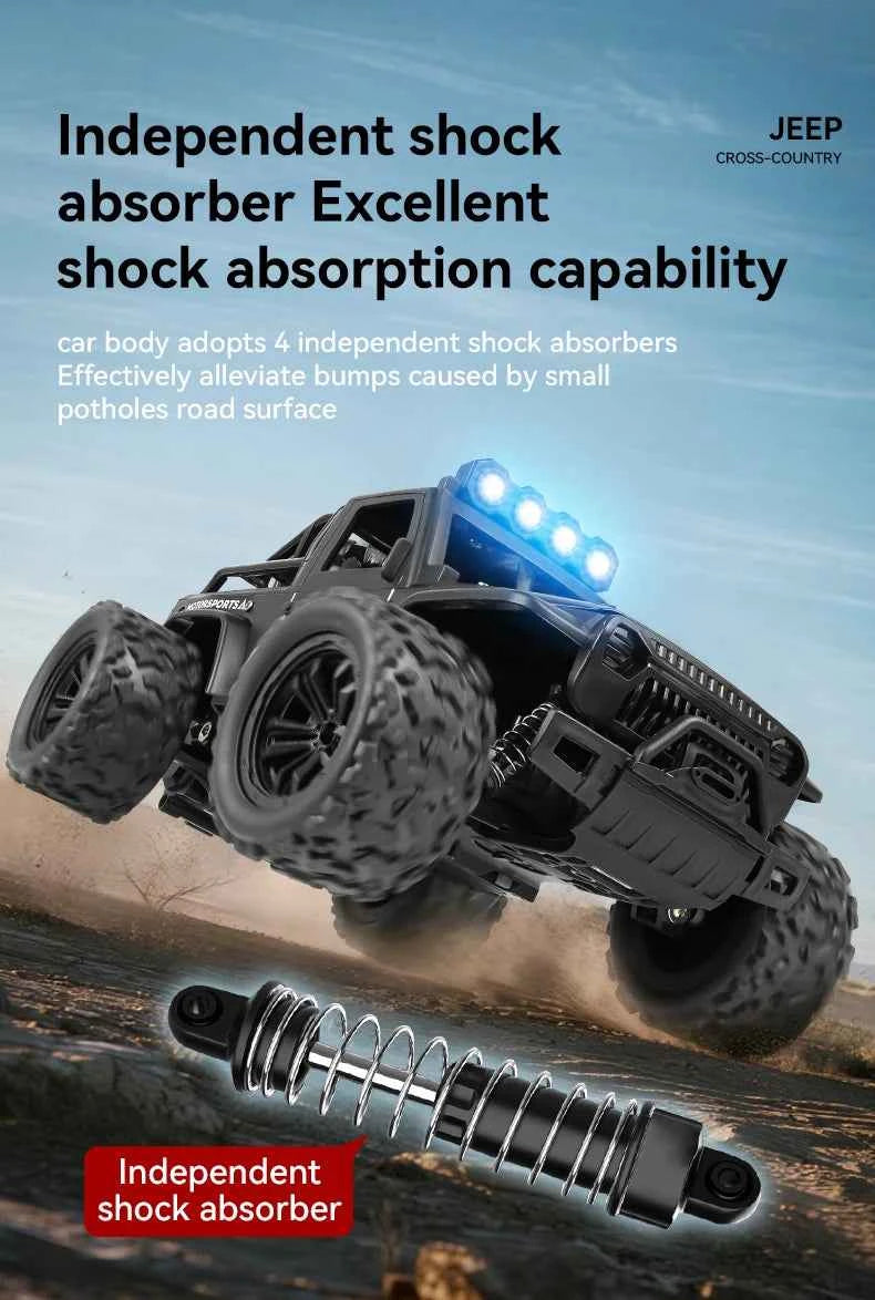 RC Off road Truck 1/16 4WD RTR Durable Beginner All Terrain RC Car High Speed 20Km/h Remote Control Monster Truck Adult Gift Toy