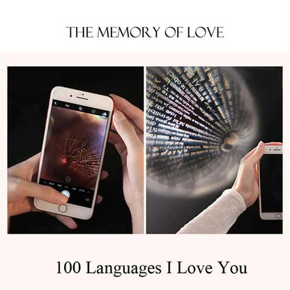 New Letter Necklace 100 Languages I Love You Projection Pendant Necklace Women Jewelry Collier Femme Bijoux Best Friends Gifts
