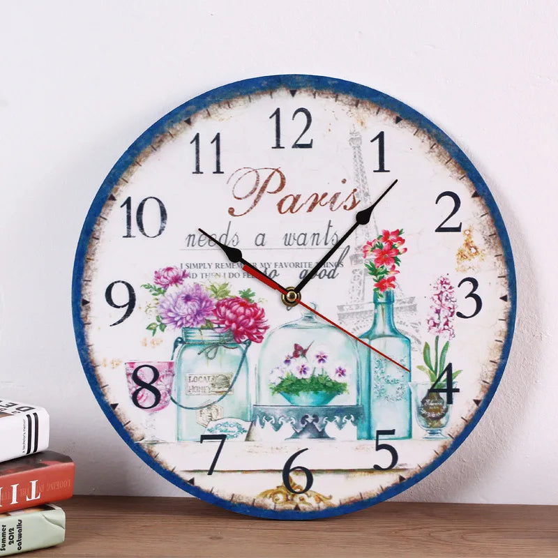 Creative wooden wall clock 30cm MDF density board silent quartz clock    Home Decor Supply | Online Retail | ShoreShopper.com