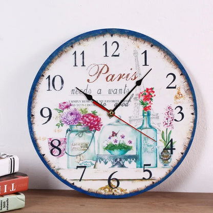 Creative wooden wall clock 30cm MDF density board silent quartz clock    Home Decor Supply | Online Retail | ShoreShopper.com