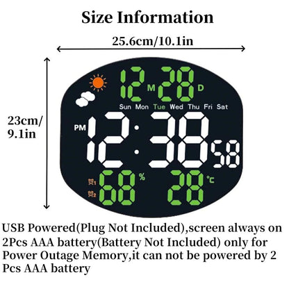 Large Digital Wall Clock Weather Station Forecast TEMP Humidity Date Week Night Mode Table Clock 2 Alarm 12/24H LED Alarm Clock    Home Decor Supply | Online Retail | ShoreShopper.com
