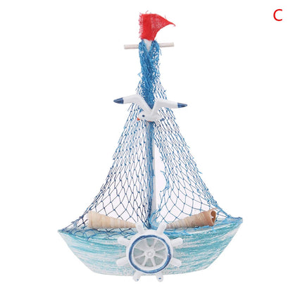 1pcs 15cm Wood Mini Sailboat Model Mediterranean Style Home Decor Marine Nautical Sailing Boat Ship Gift Craft Desktop Ornaments    Your Coastal Marketplace | Shoreshopper.com