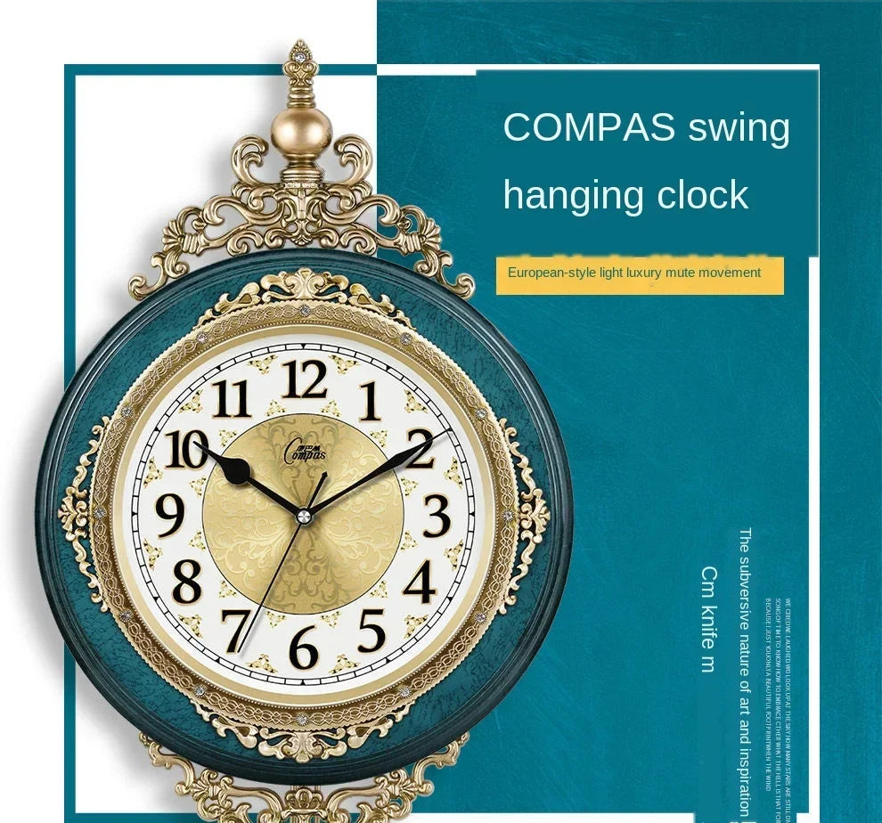 Retro European Style Wall Clock Watch Living Room Mute Pendulum Clock Elegant Taste Family Gift Art Decoration    Home Decor Supply | Online Retail | ShoreShopper.com