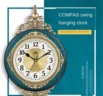 Retro European Style Wall Clock Watch Living Room Mute Pendulum Clock Elegant Taste Family Gift Art Decoration    Home Decor Supply | Online Retail | ShoreShopper.com