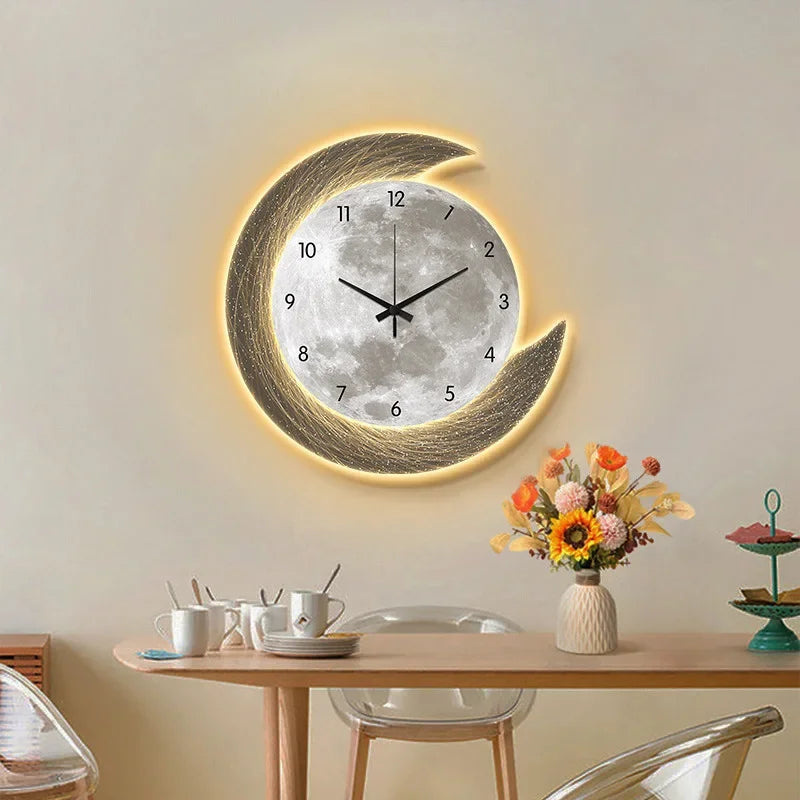 20in LED Light Wall Clock Dining Room Living Moon The Earth Modelling Silent Movement Bedroom Clock Wall Decoration Home Gifts    Home Decor Supply | Online Retail | ShoreShopper.com