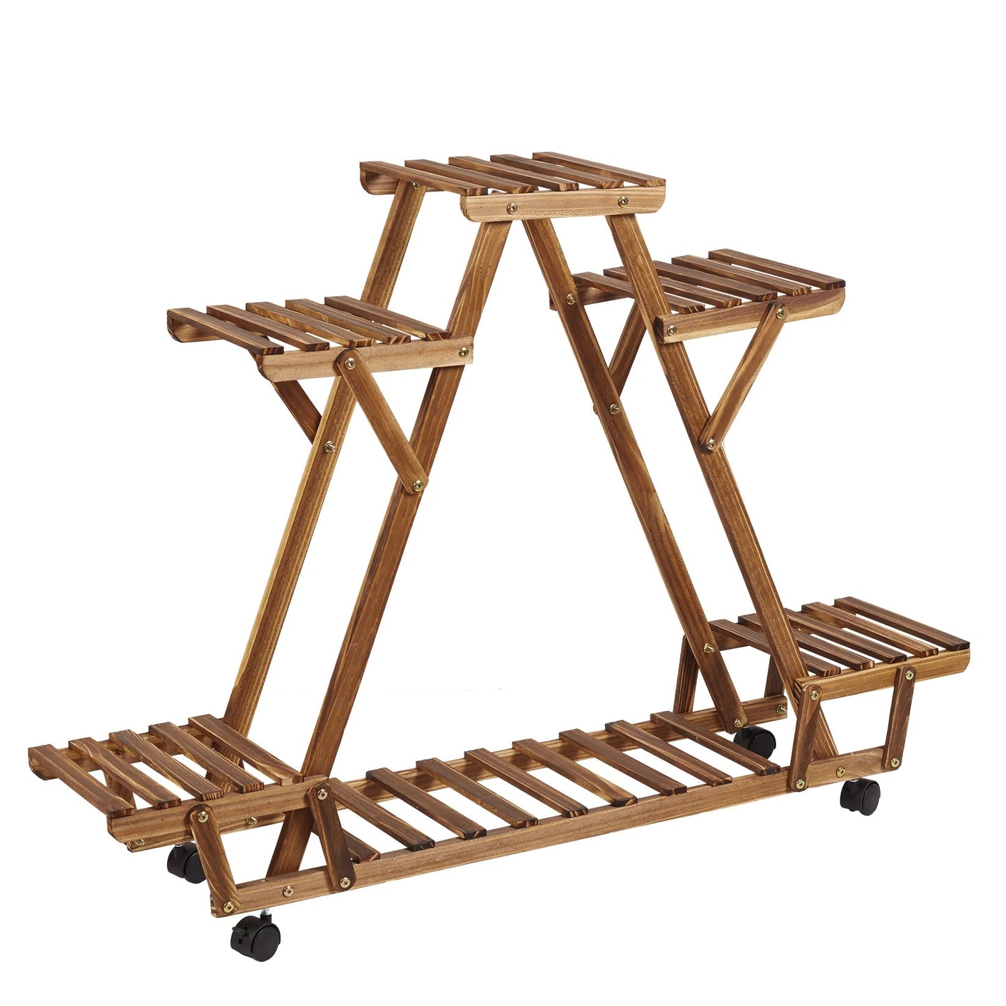 Movable Wood Plant Stand, Triangular Shelf, Flower Pot, Storage Holder, Garden Display, Shelving Rack, Outdoor, Indoor, 6 Tier    Home Decor Supply | Online Retail | ShoreShopper.com