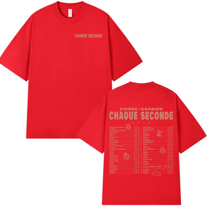 Pierre Garnier Chaque Seconde Tour Merch T-shirts Hip Hop Fashion T-shirt Women Men's Clothing Cotton Casual Oversized T Shirts    Home Decor Supply | Online Retail | ShoreShopper.com