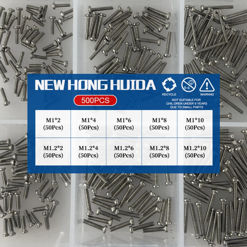 M1 M1.2 M1.4 M1.6 M2.5 M3 304 Stainless Steel Round Head Cross Small Screw Set Metric Thread Machine Bolt Assortment Kit Set    Home Decor Supply | Online Retail | ShoreShopper.com