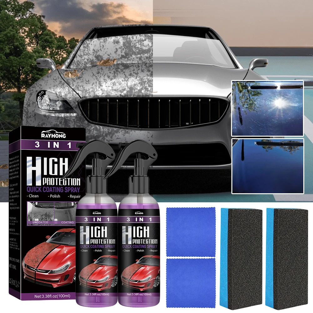 3 In 1 Car Ceramic Coating Spray High Protection Shine Armor Ceramic Car Wash Car Shield 30/100ml Polishing Spraying Wax Tools    Home Decor Supply | Online Retail | ShoreShopper.com