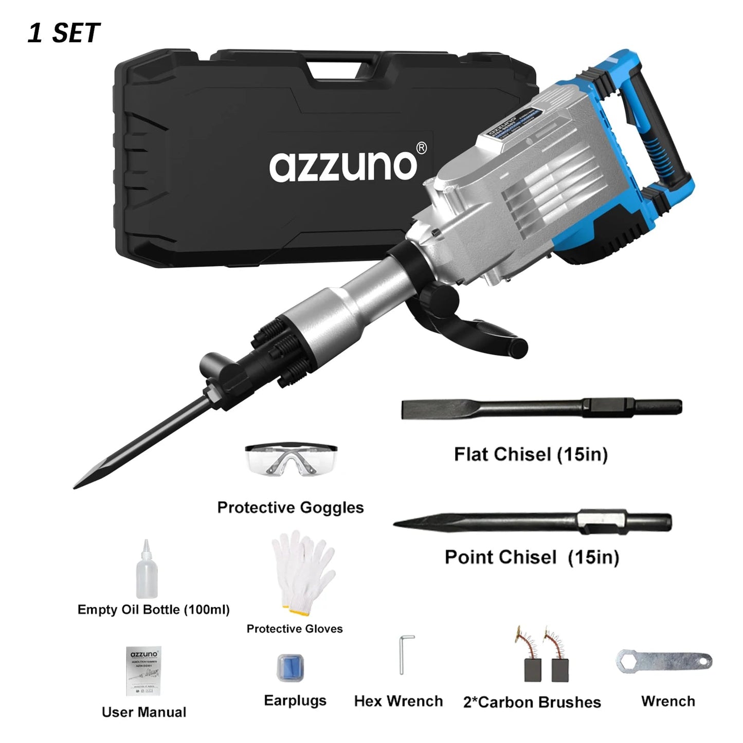 3600W Demolition Jack Hammer Electric Concrete Breaker Heavy Duty 2100 BPM Corded Power Rotary Hammer Drill with 2pcs Chisel Bit    Home Decor Supply | Online Retail | ShoreShopper.com