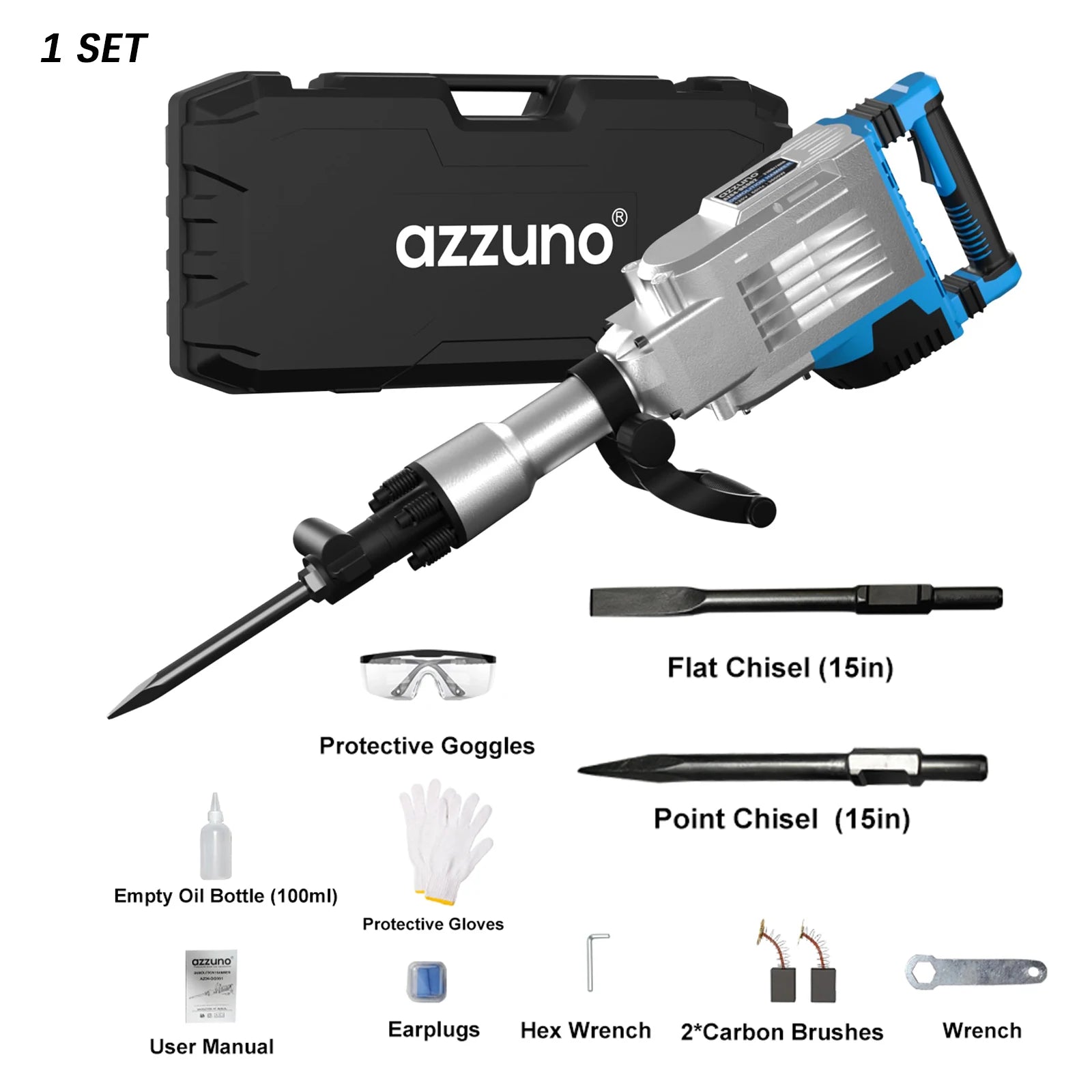 3600W Demolition Jack Hammer Electric Concrete Breaker Heavy Duty 2100 BPM Corded Power Rotary Hammer Drill with 2pcs Chisel Bit    Home Decor Supply | Online Retail | ShoreShopper.com