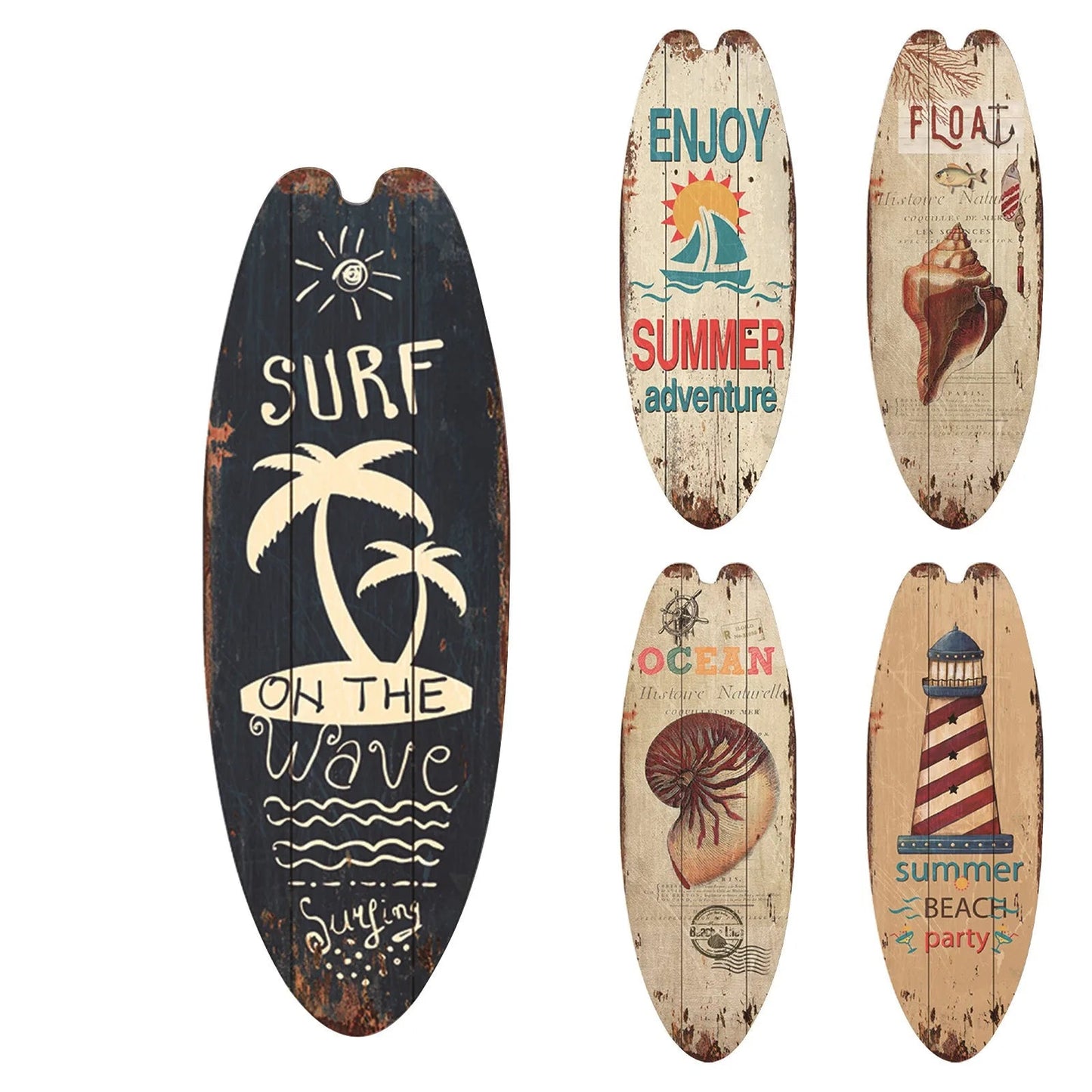 Beach Ocean Theme Surfboard Wooden Leisure Home Party Festival Hanging Decoration Bar Home Wall Retro Decor Wooden Print Sign    Your Coastal Marketplace | Shoreshopper.com