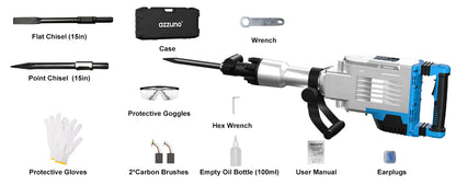 3600W Demolition Jack Hammer Electric Concrete Breaker Heavy Duty 2100 BPM Corded Power Rotary Hammer Drill with 2pcs Chisel Bit    Home Decor Supply | Online Retail | ShoreShopper.com