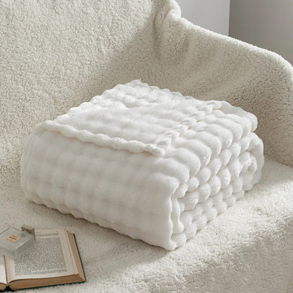 3D Bubble White Plush Blanket Textured Flannel Fleece Soft Warm Cozy Couch Throw Blanket Gift Plaid - Soft Throw Blankets    Your Coastal Marketplace | Shoreshopper.com