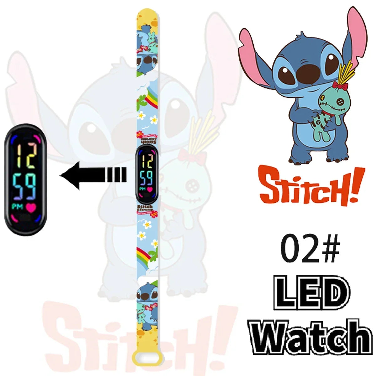 Disney Stitch Digital Kids' Watches Anime Figures LED Luminous Watch Touch Waterproof Electronic Sports Watch Kids Birthday Gift    Home Decor Supply | Online Retail | ShoreShopper.com