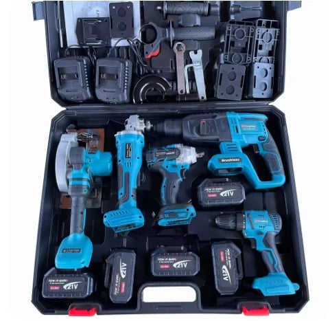 Wholesale Cordless Hammer Impact Drill Electric Wrench Set Battery Power Tool Kit with Protective Case Customizable OEM Support - ShoreCo.Shop