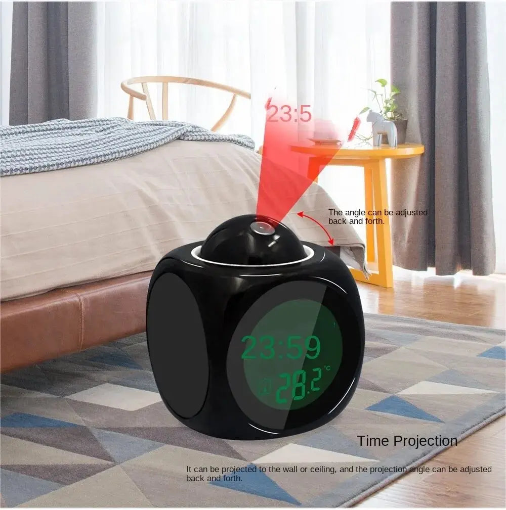 1PCProjection Alarm Clock Ceiling Display Snooze Desk Table Clock Voice Multifunction Digital Projection Clock Temperature Displ    Home Decor Supply | Online Retail | ShoreShopper.com