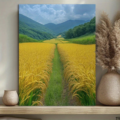 Charming Yellow Rice Fields Canvas Art - Frameless Home Decor for Office & Cafe | Ideal Gift for Any Room    Home Decor Supply | Online Retail | ShoreShopper.com