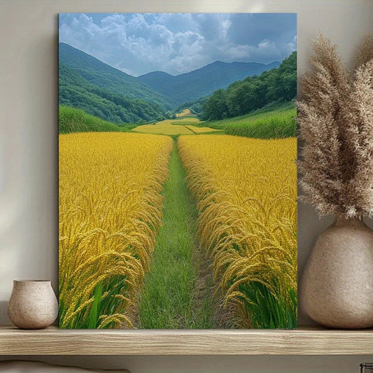 Charming Yellow Rice Fields Canvas Art - Frameless Home Decor for Office & Cafe | Ideal Gift for Any Room    Home Decor Supply | Online Retail | ShoreShopper.com