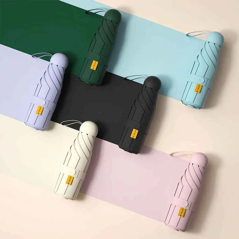 Ultralight Mini Capsule Sun Umbrella, And Compact Portable UV Protection Umbrella, Foldable Design Five-fold Sunshade