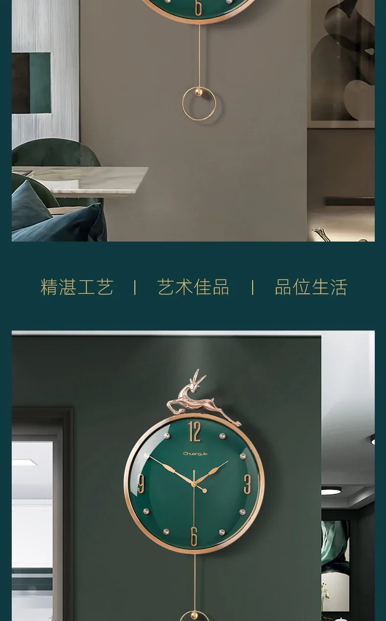 13 Inch Auspicious Deer Wall Clock Nordic Brief Design Living Room Decoration Kitchen Mute Clocks Art Wall Watch Home Decor NEW    Home Decor Supply | Online Retail | ShoreShopper.com