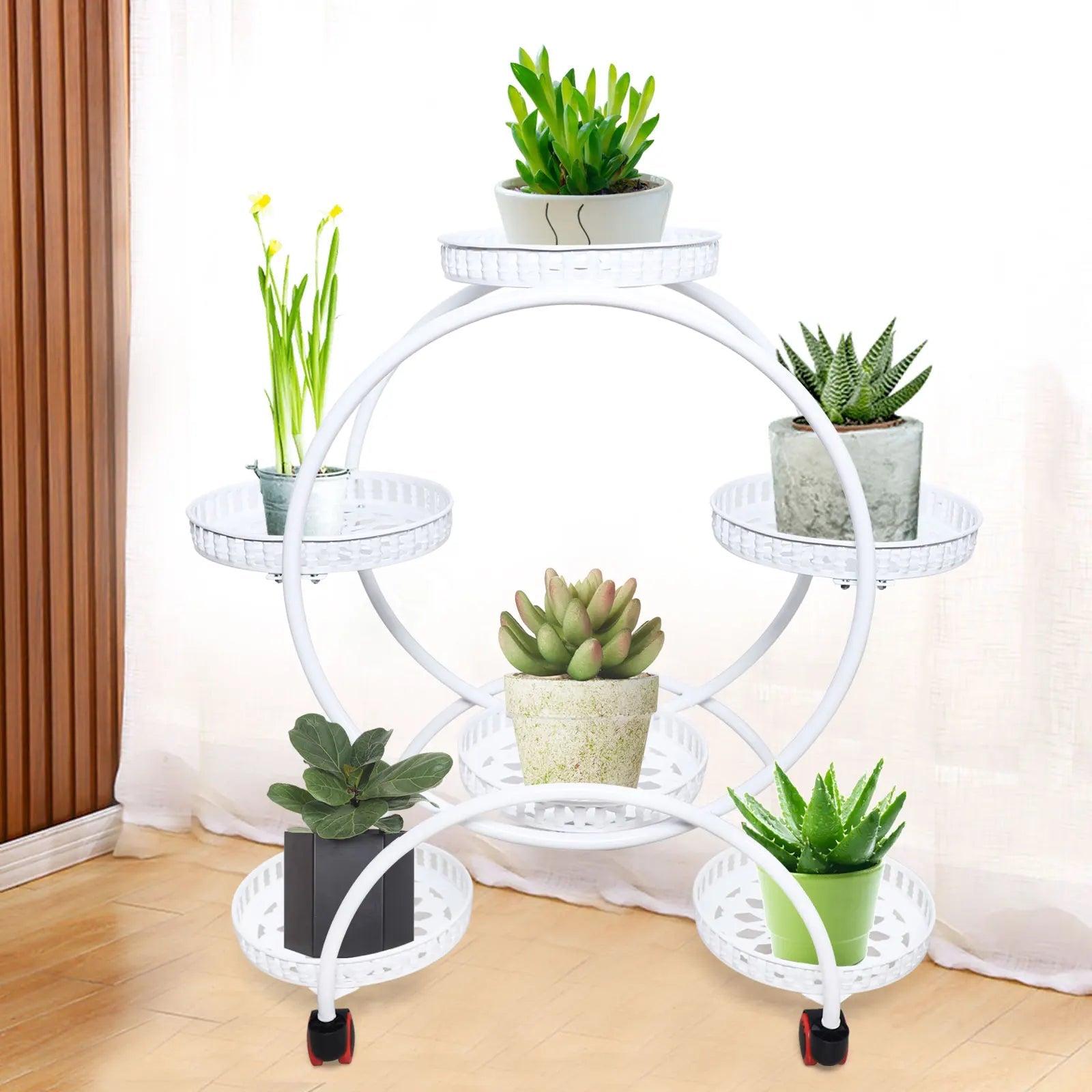 Metal Plant Stands 6 Pots Plants Flower Stand for Patio Garden Living Room Corner Balcony Bedroom Black / White    Home Decor Supply | Online Retail | ShoreShopper.com