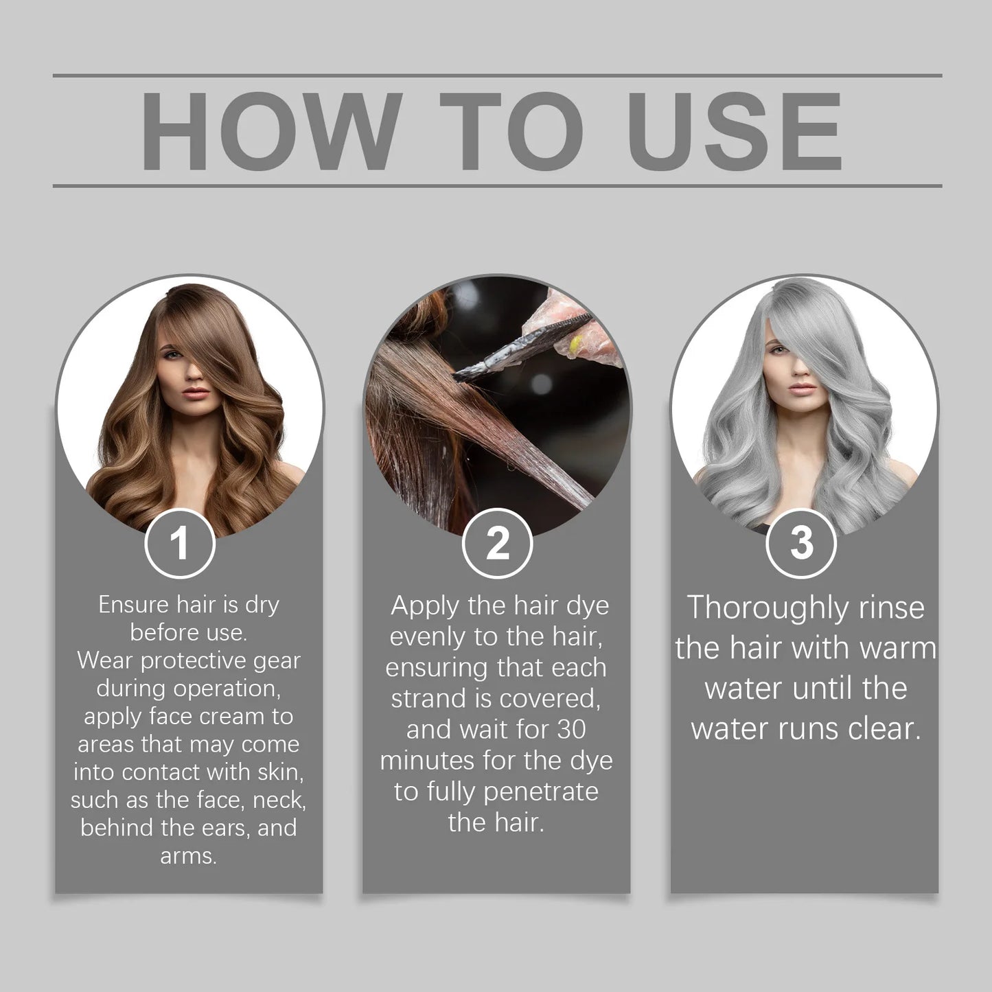 Hoegoa Grey Hair Cream Long Lasting Colour Lock Nourishing Phytocare Trendy Hair Colour Hairdresser - ShoreCo.Shop