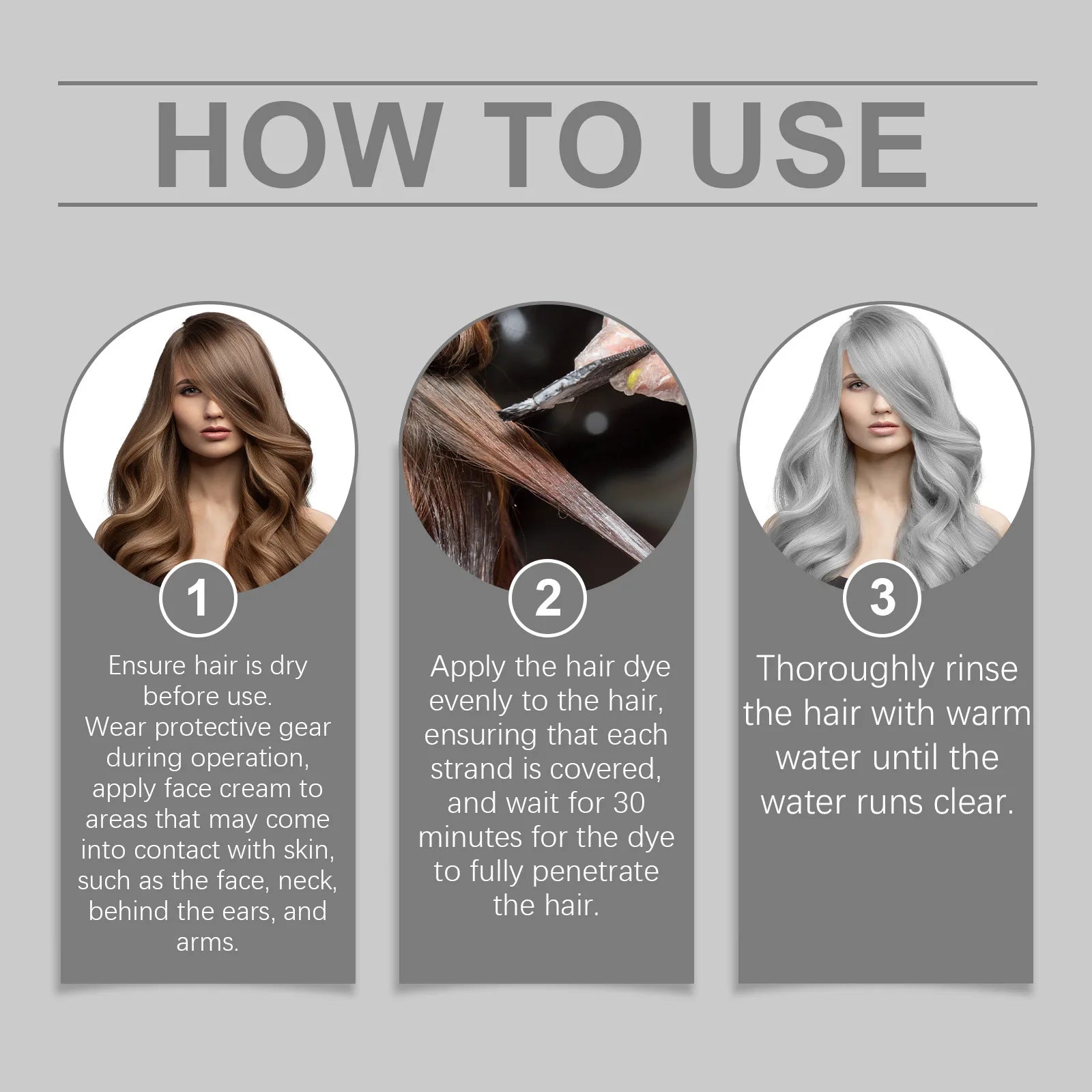 Hoegoa Grey Hair Cream Long Lasting Colour Lock Nourishing Phytocare Trendy Hair Colour Hairdresser - ShoreCo.Shop