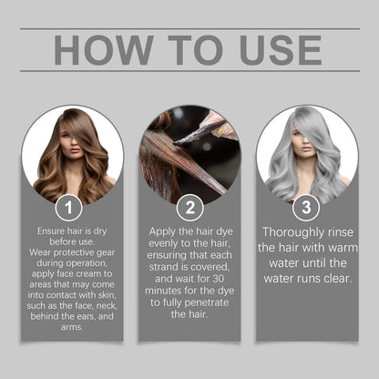 Hoegoa Grey Hair Cream Long Lasting Colour Lock Nourishing Phytocare Trendy Hair Colour Hairdresser - ShoreCo.Shop