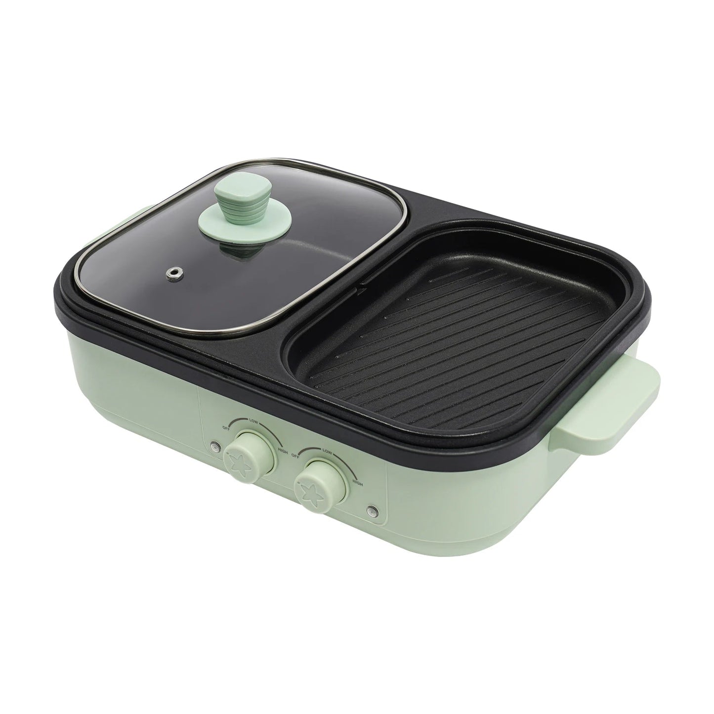 Electric Hot Pot With Grill Area Multi-purpose Hot Pot 2-In-1 Dual Temperature Control    Home Decor Supply | Online Retail | ShoreShopper.com