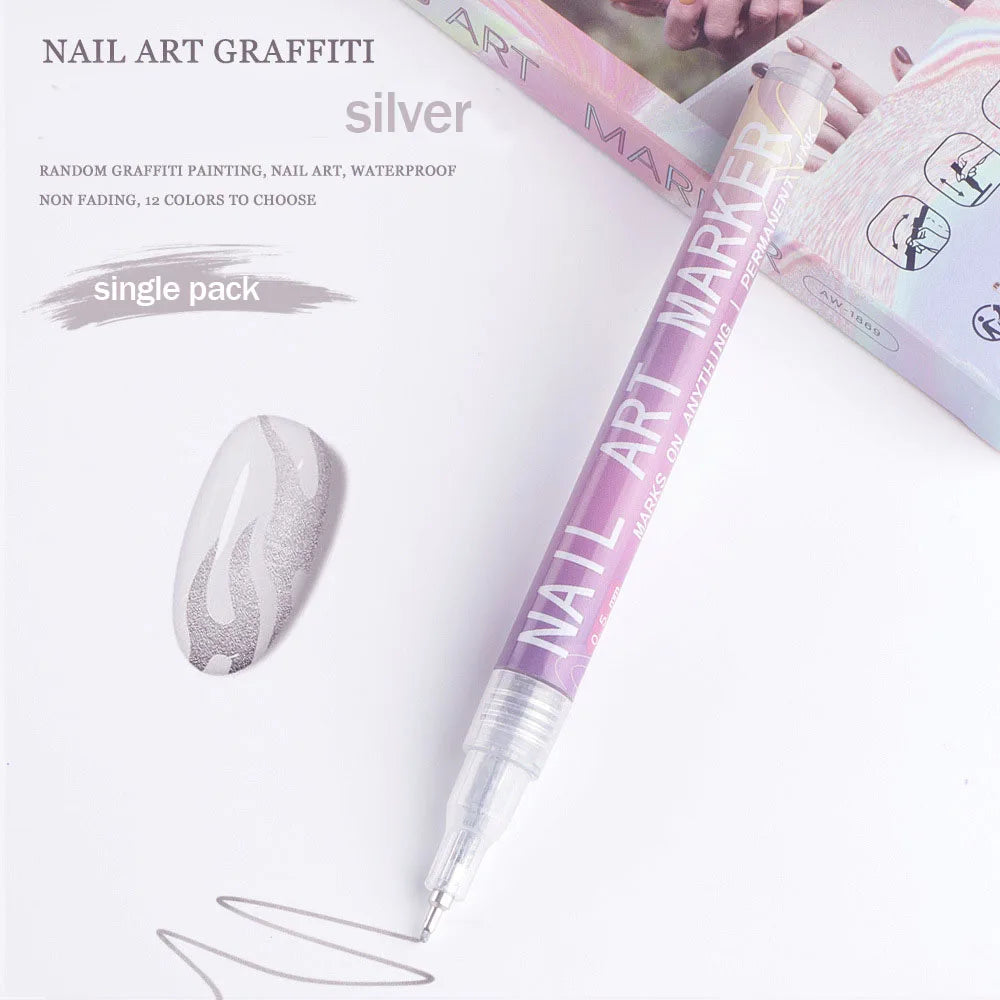 Nail Art Graffiti Pen Nail Acrylic Paint Pen Waterproof Painting Lines Pencil DIY Drawing Abstract Design Nail Accessories    Home Decor Supply | Online Retail | ShoreShopper.com