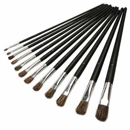 6pc new concept paintbrush wild boar mane oil painting brush water powder acrylic nail round head long black pole paintbrush set    Home Decor Supply | Online Retail | ShoreShopper.com