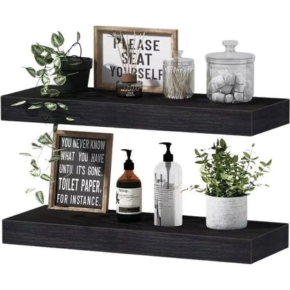Solid Wood Solid Wooden Floating Shelves Wall Mounted Storage Rack Wall Mounted Bookshelf Floating Design Book Shelf    Home Decor Supply | Online Retail | ShoreShopper.com