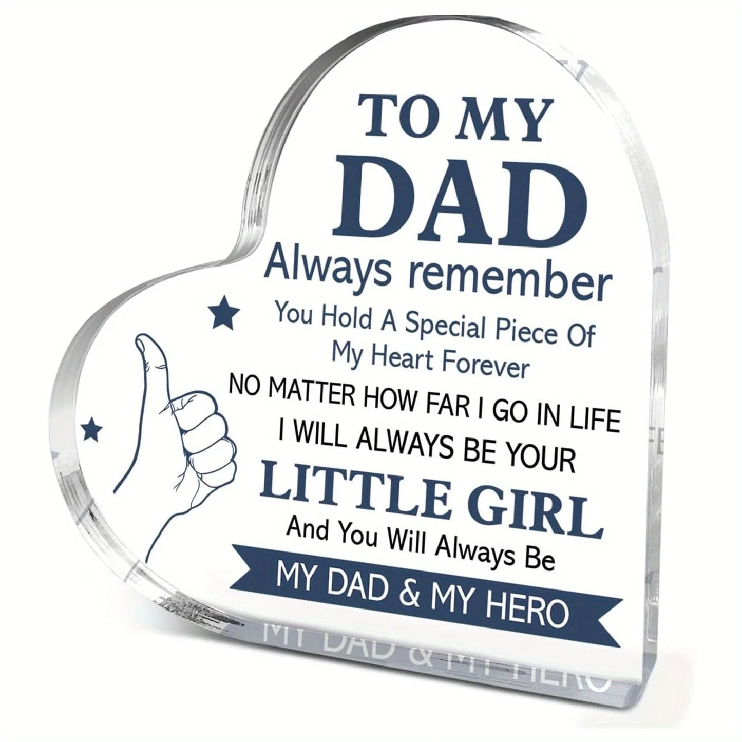 2D Flat Dad Gifts from Daughter, Thank You Gifts for Dads Fathers Day Birthday Christmas, Unique Father Gift Ideas