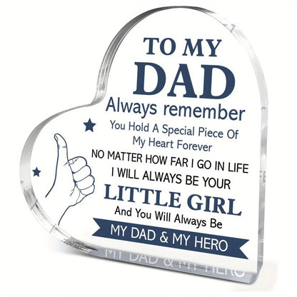 2D Flat Dad Gifts from Daughter, Thank You Gifts for Dads Fathers Day Birthday Christmas, Unique Father Gift Ideas
