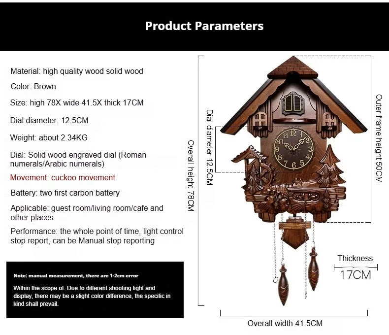 Antique Classic Solid Wood Hand-carved Cuckoo Wall Clock, Children's Music, Hour Announcement Swinging Creative Clock    Home Decor Supply | Online Retail | ShoreShopper.com