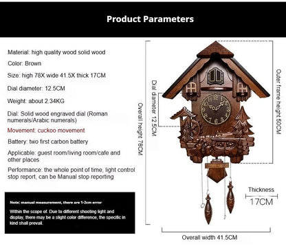 Antique Classic Solid Wood Hand-carved Cuckoo Wall Clock, Children's Music, Hour Announcement Swinging Creative Clock    Home Decor Supply | Online Retail | ShoreShopper.com