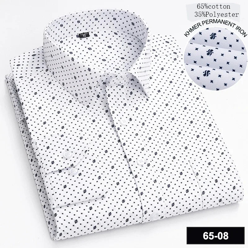 New in shirt long-sleeve shirts for men slim fit formal plian shirt single pocket office clothes soft plaid cotton designer tops    Home Decor Supply | Online Retail | ShoreShopper.com