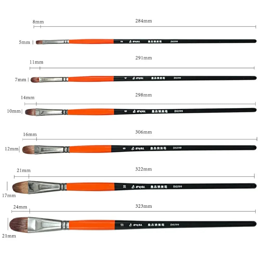 6pcs/set Wool hair Artist Watercolor Brushes Acrylic Oil Brushes Gouache Painting Brush Professional Paint Brush Art supplies    Home Decor Supply | Online Retail | ShoreShopper.com
