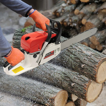 Gasoline Chainsaw with 52cc Engine, 20-inch Bar, and 7500RPM Speed for Heavy-Duty Cutting, Complete with Tool Bag    Home Decor Supply | Online Retail | ShoreShopper.com