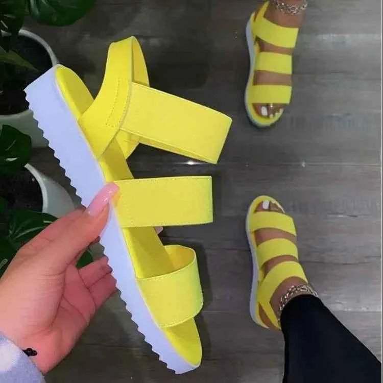 Women's Shoes 2023 New Casual Flat Bottomed Elastic Cross Toe Anti Slip Beach Sandals Outdoor Slippers Shoes for Women